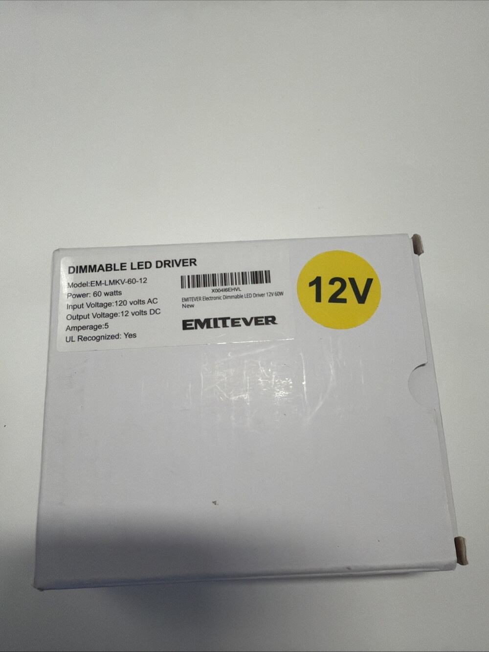 EMITEVER 60W 12V Dimmable LED Driver 120VAC to 12VDC Power Supply